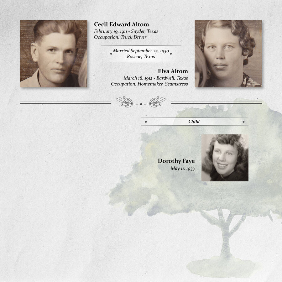 Cecil and Elva Altom Family Tree