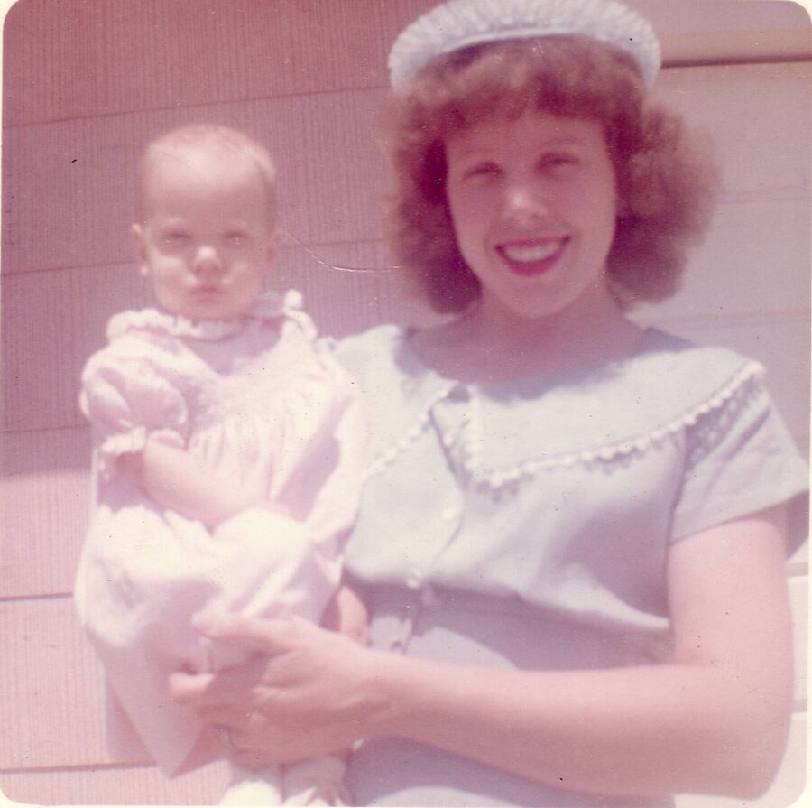 Dorothy holding Elva in · 1959