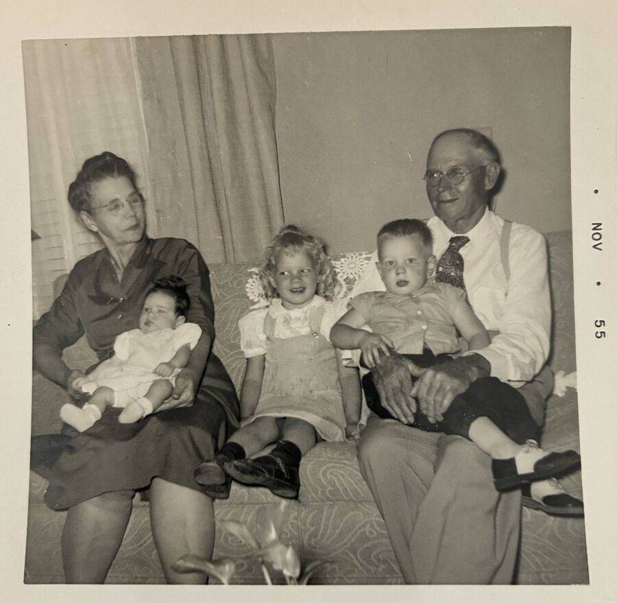 John and Mollie Butler with Velpo and Dorothy's children in · 1955