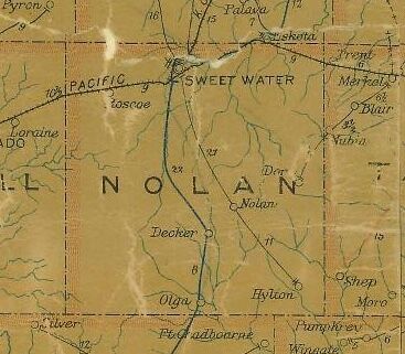 Nolan County Map in · 1907